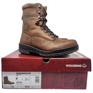 Wolverine DuraShocks® ST Waterproof Insulated 8" Brown Leather Boots Men’s 9EW